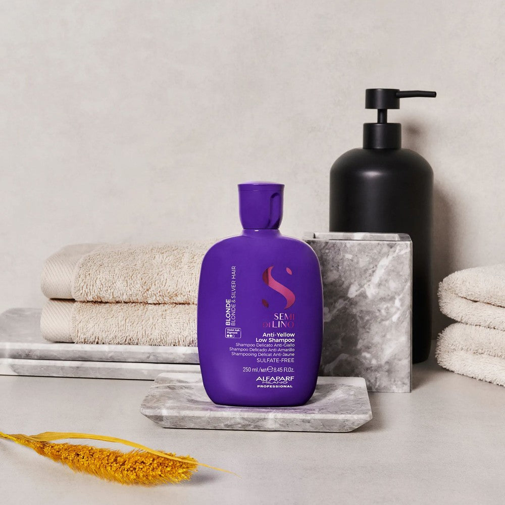 Alfaparf - Semi di Lino Blonde Anti-Yellow Low Champú 250 ml