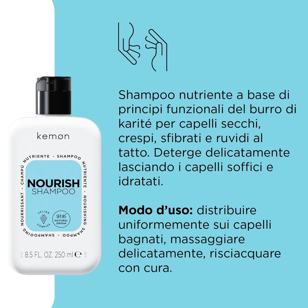 Kemon - Champú Nutritivo Hair Care Nourish 250 ml