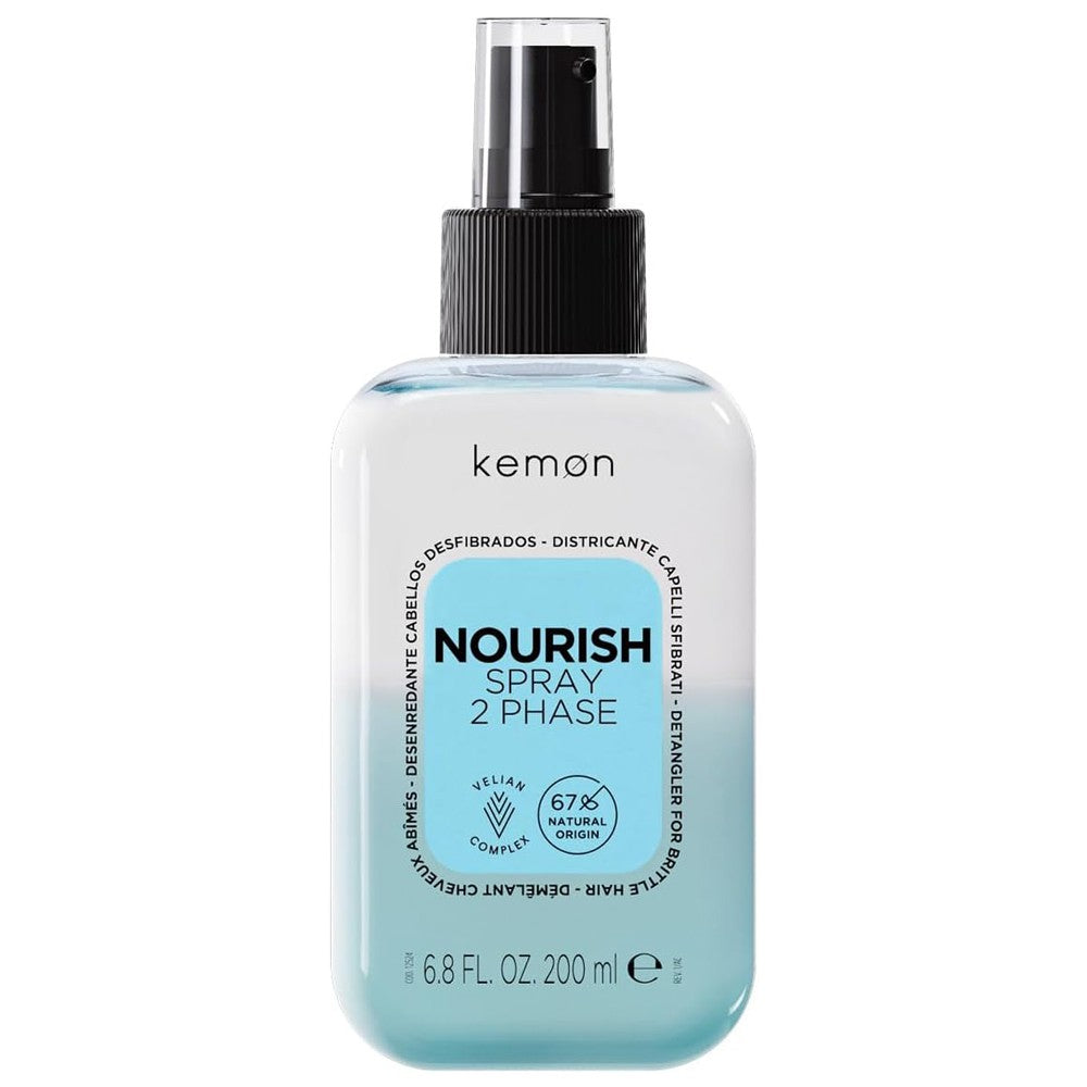 Kemon - Spray Desenredante para Cabellos Desfibrados Hair Care Nourish Spray 2 Phase 200 ml