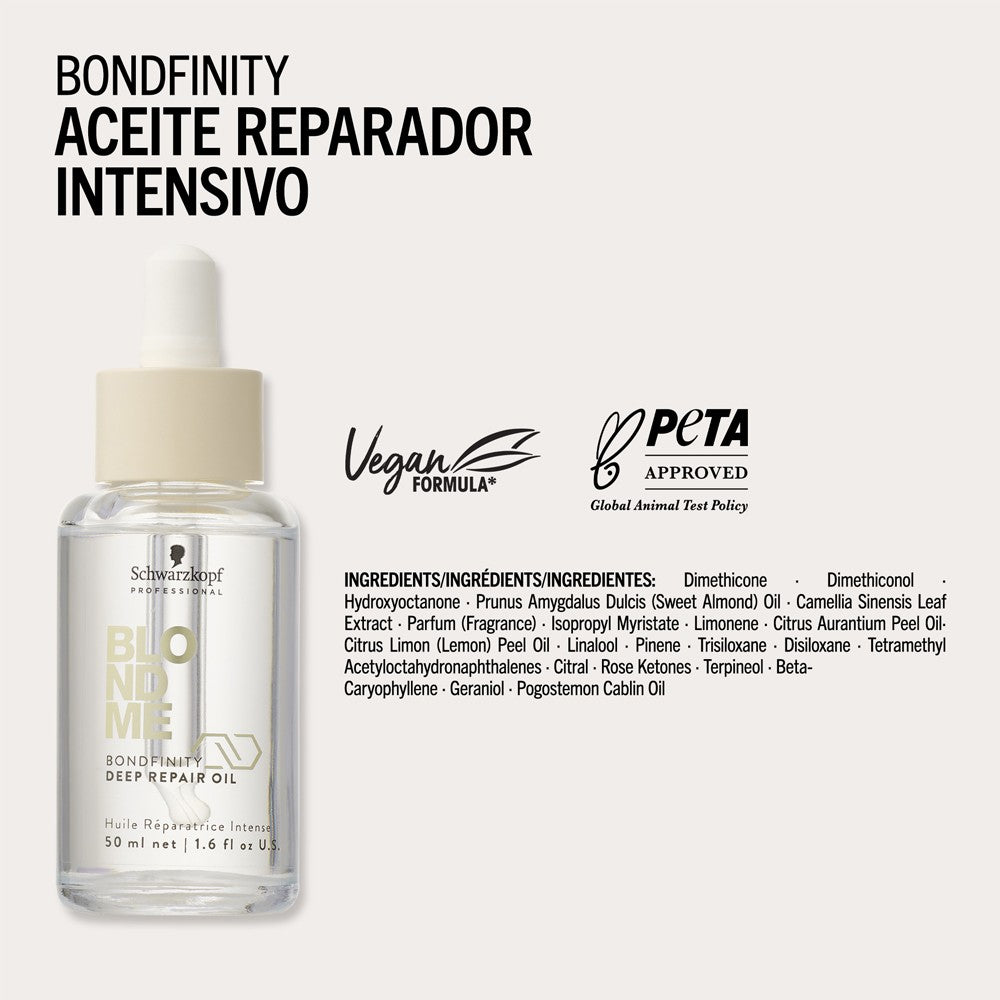 Schwarzkopf - Aceite Reparador Intensivo BlondMe Bondfinity Deep Repair Oil 50 ml