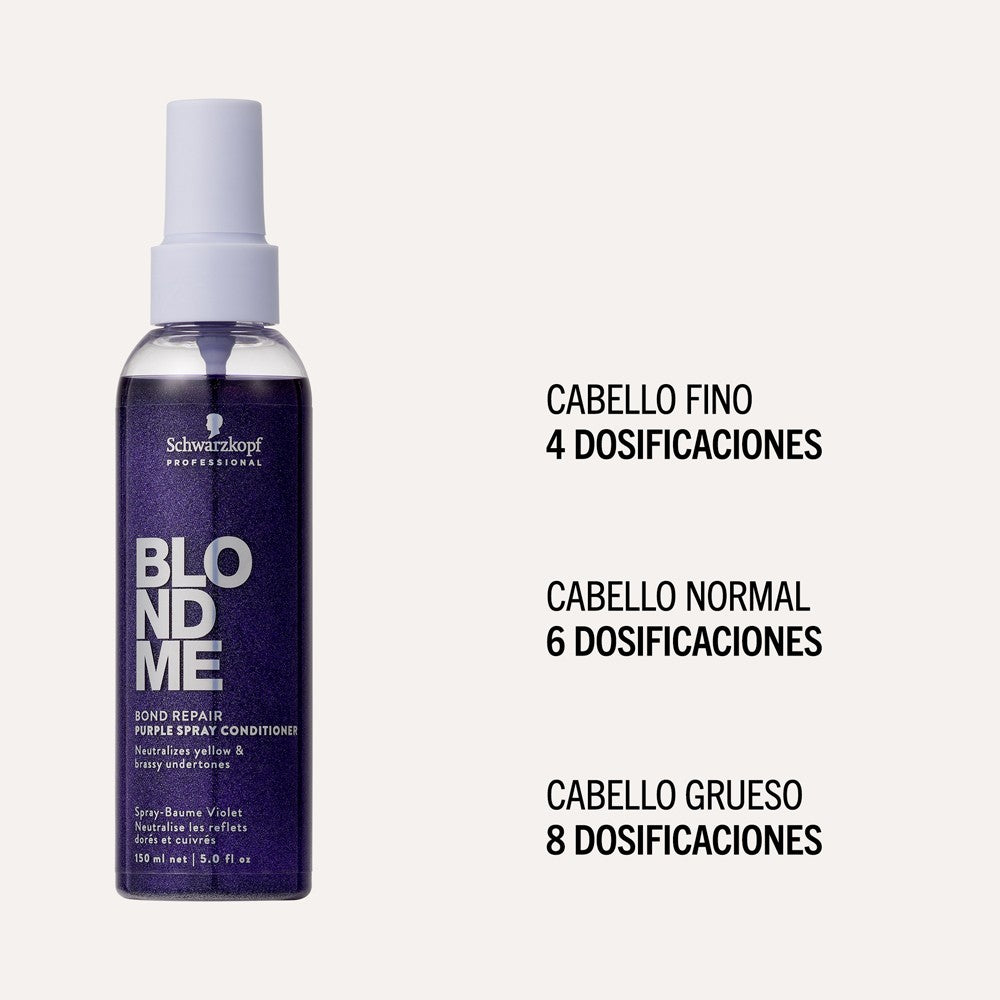 Schwarzkopf - Spray Acondicionador Morado BlondMe Bond Repair Purple 150 ml