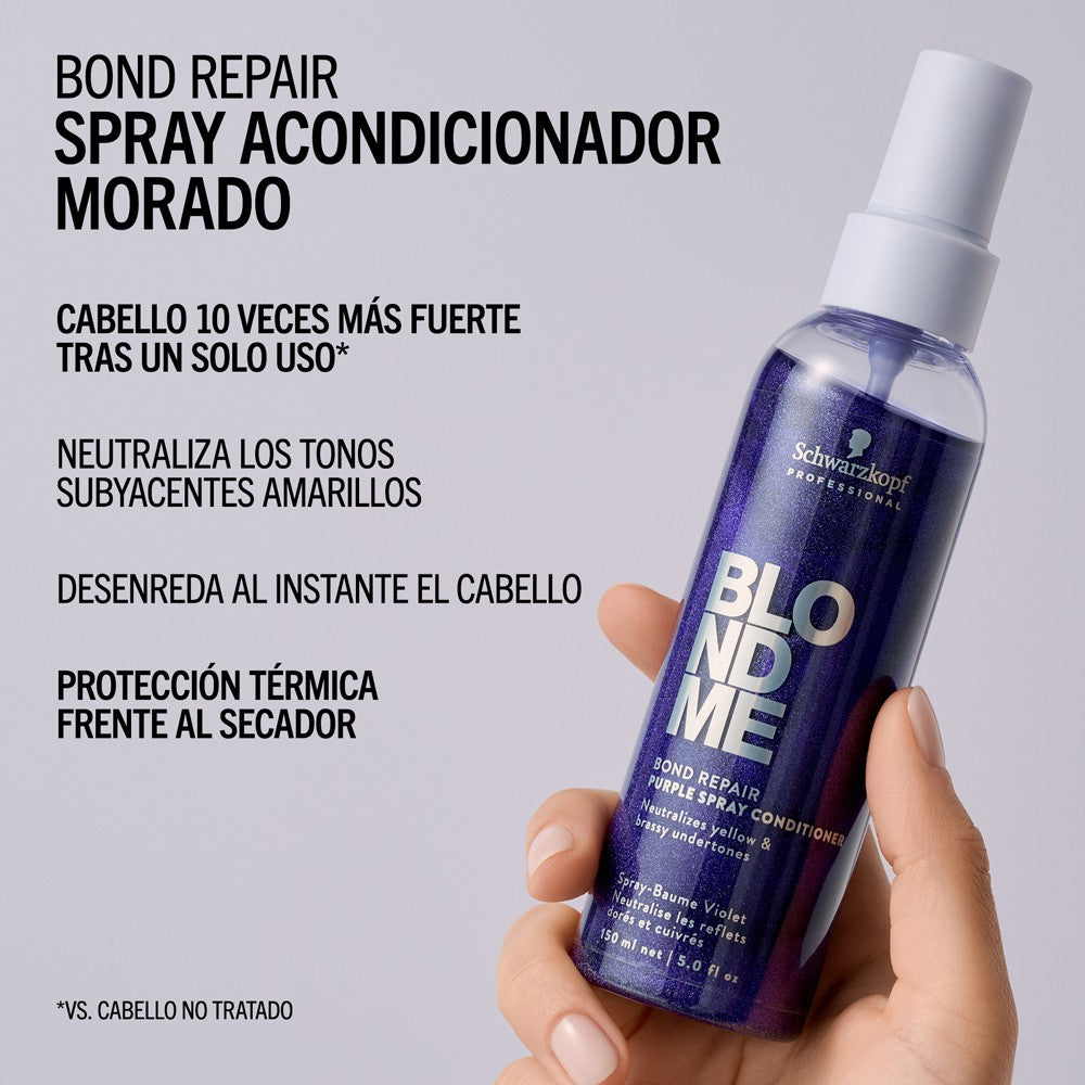 Schwarzkopf - Spray Acondicionador Morado BlondMe Bond Repair Purple 150 ml