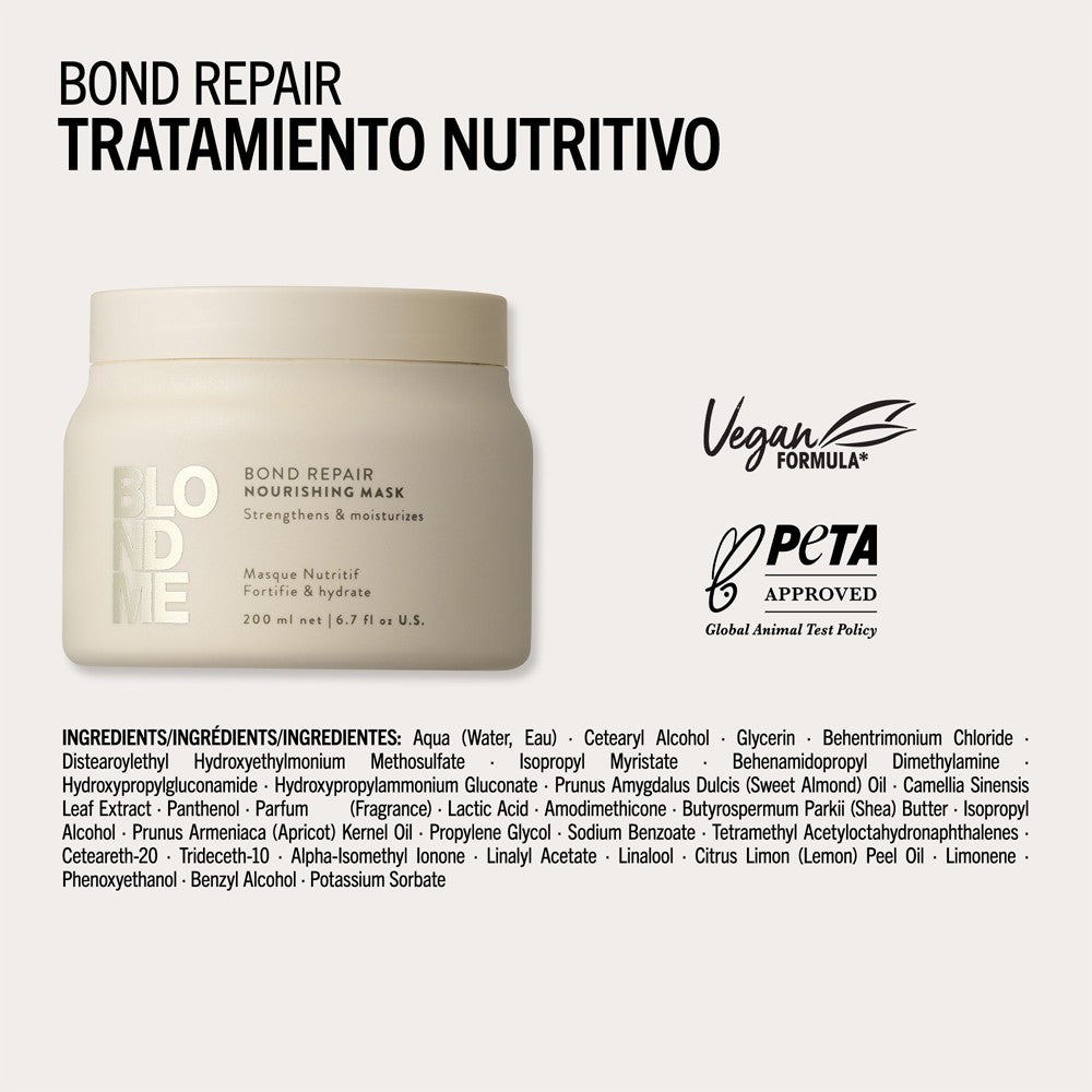 Schwarzkopf - Tratamiento Nutritivo BlondMe Bond Repair Nourishing Mask 200 ml