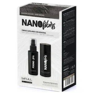 Bifull - Nano Hair Fibers with Strong Fixation Spray Dark Brown Color 100 ml + 25 g