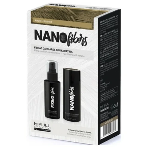 Bifull - Nano Fibras Capilares con Spray de Fijación Fuerte Color Rubio 100 ml + 25 g