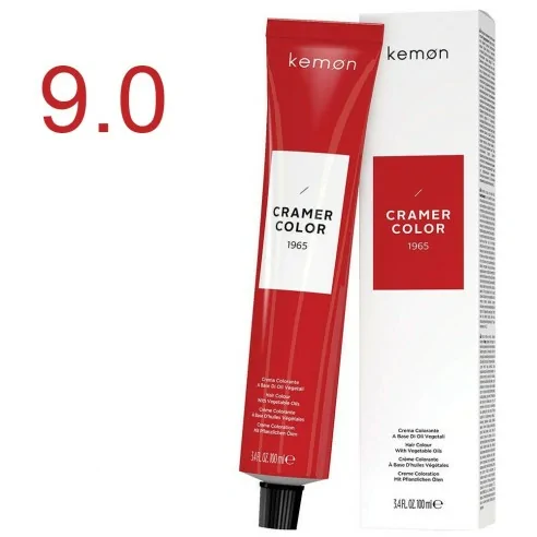 Kemon - Tinte Permanente Cramer Color Natural Mediterráneo 9.0 Rubio Clarísimo - 100 ml