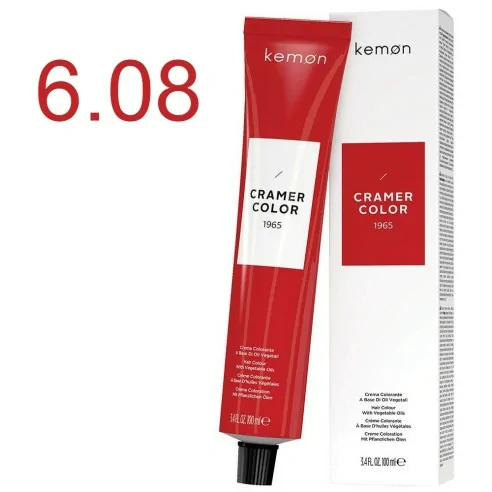 Kemon - Tinte Permanente Cramer Color Natural Nórdico 6.08 Rubio Oscuro - 100 ml