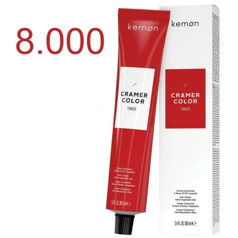 Kemon - Tinte Permanente Cramer Color Super Natural 8.000 Rubio Claro - 100 ml