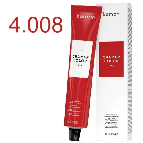 Kemon - Tinte Permanente Cramer Color Super Natural Nórdico 4.008 Castaño - 100 ml