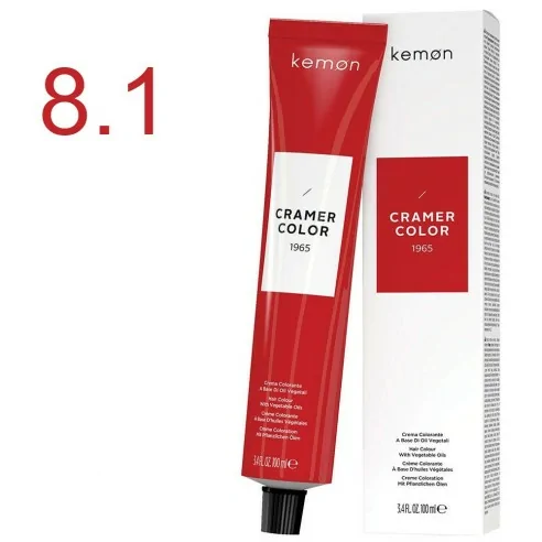 Kemon - Tinte Permanente Cramer Color Cenizas 8.1 Rubio Claro - 100 ml