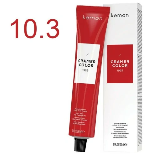 Kemon - Tinte Permanente Cramer Color Dorados 10.3 Rubio Platino - 100 ml
