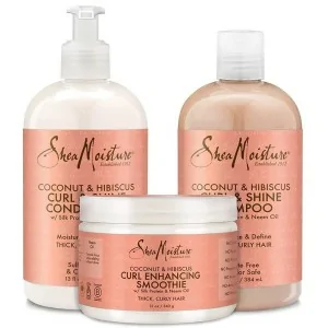 Shea Moisture - Pack Coconut & Hibiscus Shampoo 384 ml + Conditioner 384 ml + Smoothie Conditioner 340 g