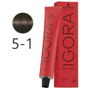 Schwarzkopf - Permanent Dye Igora Royal 5-1 Light Chestnut Ash 60 ml Schwarzkopf - Permanent Dye Igora Royal 5-1 Light Chestnut Ash 60 ml
