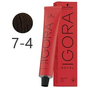 Schwarzkopf - Colorant Permanent Igora Royal 7-4 Blond Moyen Beige 60 ml Schwarzkopf - Colorant Permanent Igora Royal 7-4 Blond Moyen Beige 60 ml