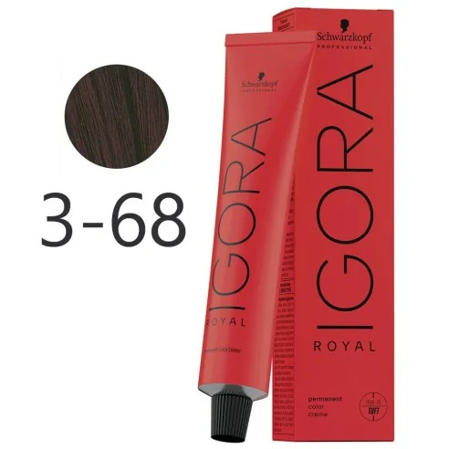 Schwarzkopf - Tinte Permanente Igora Royal 3-68 Castaño Oscuro Marrón Rojo 60 ml