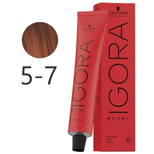 Schwarzkopf - Permanent Dye Igora Royal 5-7 Light Chestnut Kupfer 60 ml