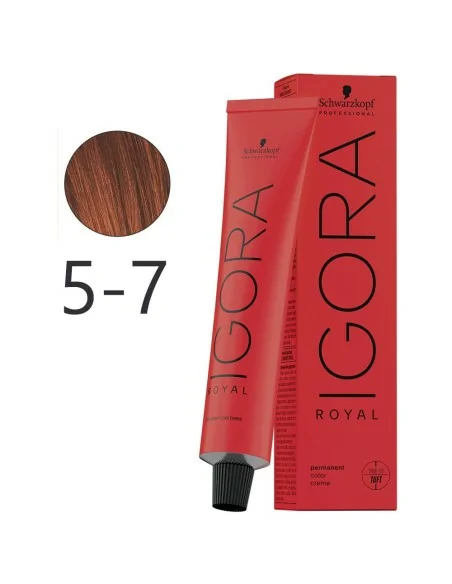  Schwarzkopf Professional Igora Royal - Coloración permanente  para el cabello, 5-7, castaño cobrizo claro, 2.1 onzas (60 g), paquete de 1  unidad : Belleza y Cuidado Personal