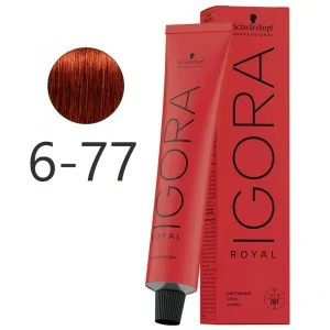 Schwarzkopf - Colorant Permanent Igora Royal 6-77 Blond Foncé Cuivre Intense 60 ml Schwarzkopf - Colorant Permanent Igora Royal 6-77 Blond Foncé Cuivre Intense 60 ml