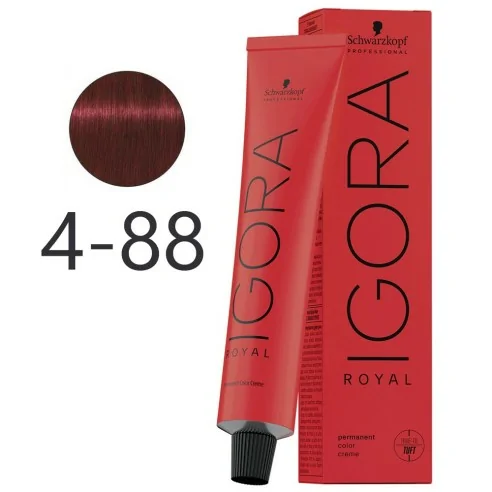 Schwarzkopf - Tinte Permanente Igora Royal 4-88 Castaño Medio Rojo Intenso 60 ml