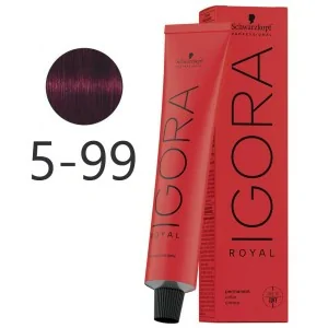 Schwarzkopf - Tinte Permanente Igora Royal 5-99 Castaño Claro Violeta Intenso 60 ml Schwarzkopf - Tinte Permanente Igora Royal 5-99 Castaño Claro Violeta Intenso 60 ml
