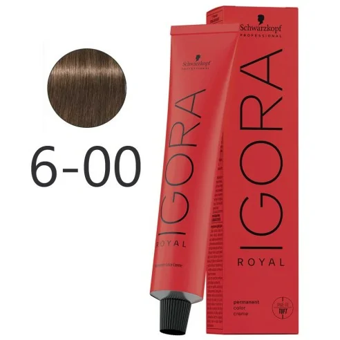 Schwarzkopf - Corante Permanente Igora Royal 6-00 Loiro Escuro Natural Intenso 60 ml