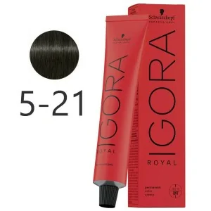 Schwarzkopf - Corante Permanente Igora Royal 5-21 Leve Castanha Fumaça Cinzas 60 ml Schwarzkopf - Corante Permanente Igora Royal 5-21 Leve Castanha Fumaça Cinzas 60 ml