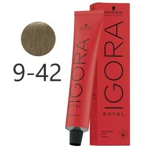 Schwarzkopf - Permanent Dye Igora Royal 9-42 Very Light Blonde Beige Smoke 60 ml Schwarzkopf - Permanent Dye Igora Royal 9-42 Very Light Blonde Beige Smoke 60 ml