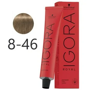 Schwarzkopf - Tinte Permanente Igora Royal 8-46 Rubio Claro Beige Marrón 60 ml Schwarzkopf - Tinte Permanente Igora Royal 8-46 Rubio Claro Beige Marrón 60 ml