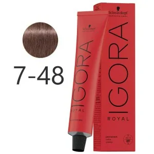 Schwarzkopf - Colorant Permanent Igora Royal 7-48 Blond Moyen Beige Rouge 60 ml Schwarzkopf - Colorant Permanent Igora Royal 7-48 Blond Moyen Beige Rouge 60 ml