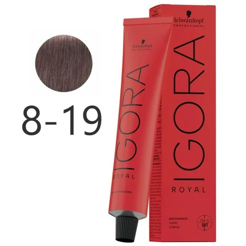 Schwarzkopf - Corante Permanente Igora Royal 8-19 Loiro Claro Cinza Violeta 60 ml