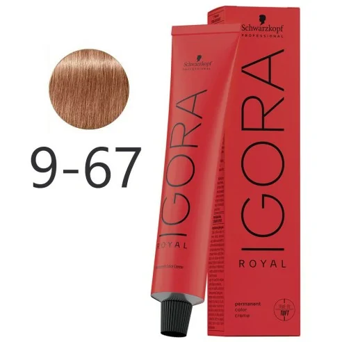 Schwarzkopf - Dauerfarbstoff Igora Royal 9-67 Sehr hellblond Kupferbraun 60 ml