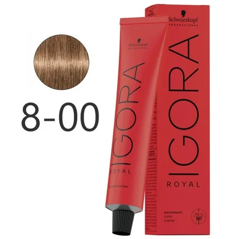 Schwarzkopf - Colorant Permanent Igora Royal 8-00 Blond Clair Naturel Intense 60 ml