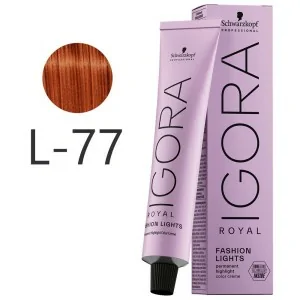 Schwarzkopf - Tinte Igora Royal Fashion Lights L-77 Cobrizo Intenso 60 ml Schwarzkopf - Tinte Igora Royal Fashion Lights L-77 Cobrizo Intenso 60 ml