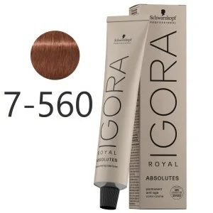 Schwarzkopf - Tinte Igora Royal Absolutes 7-560 Rubio Medio Dorado Marrón Natural 60 ml Schwarzkopf - Tinte Igora Royal Absolutes 7-560 Rubio Medio Dorado Marrón Natural 60 ml