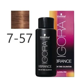 Schwarzkopf - Tonalizador Igora Vibrance 7-57 Rubio Medio Dorado Cobrizo 60 ml Schwarzkopf - Tonalizador Igora Vibrance 7-57 Rubio Medio Dorado Cobrizo 60 ml