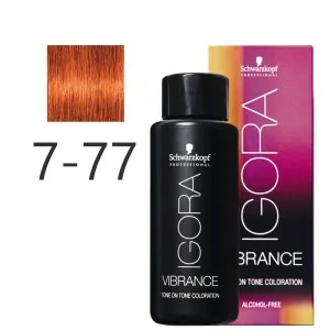 Schwarzkopf - Tonalizador Igora Vibrance 7-77 Rubio Medio Cobrizo Intenso 60 ml Schwarzkopf - Tonalizador Igora Vibrance 7-77 Rubio Medio Cobrizo Intenso 60 ml