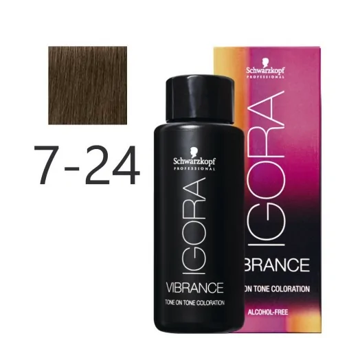 Schwarzkopf - Tonalizador Igora Vibrance 7-24 Rubio Medio Humo Beige 60ml