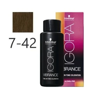 Schwarzkopf - Tonalizador Igora Vibrance 7-42 Rubio Medio Beige Humo 60 ml Schwarzkopf - Tonalizador Igora Vibrance 7-42 Rubio Medio Beige Humo 60 ml