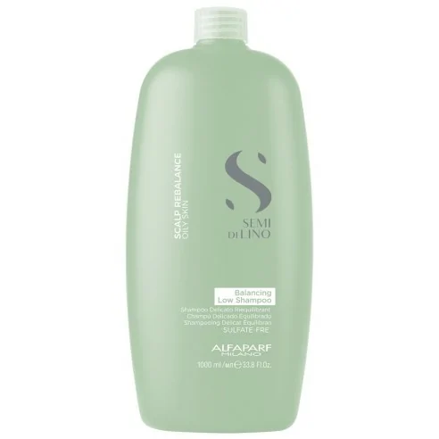 Alfaparf - Shampoo Antigrasso Semi di Lino Riequilibrio del Cuoio Capelluto Bilanciante Shampoo Basso 1000 ml