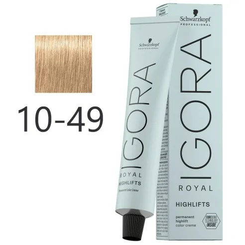 Schwarzkopf - Igora Royal Highlifts 10-49 Biondo Platino Beige Viola 60 ml