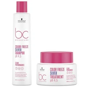 Schwarzkopf - Pack BC Bonacure Clean Color Freeze Champú Canas 250 ml + Tratamiento Canas 200 ml Schwarzkopf - Pack BC Bonacure Clean Color Freeze Champú Canas 250 ml + Tratamiento Canas 200 ml