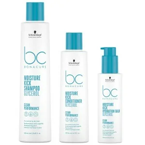 Schwarzkopf - Pack BC Bonacure Clean Moisture Kick Champú 250 ml + Acondicionador 200 ml + Bálsamo Hidradante 150 ml Schwarzkopf - Pack BC Bonacure Clean Moisture Kick Champú 250 ml + Acondicionador 200 ml + Bálsamo Hidradante 150 ml