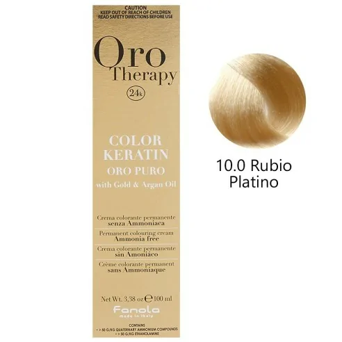 Fanola - Dye Oro Thérapie 24k Couleur Kératine 10.0 Platine Blonde 100 ml