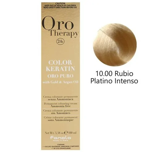 Fanola - Tinte Oro Therapy 24k Color Keratin 10.00 Biondo Platino Intenso 100 ml