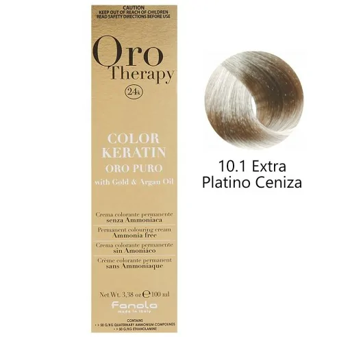 Fanola - Dye Oro Therapy 24k Color Keratin 10.1 Extra Platinum Ash 100 ml