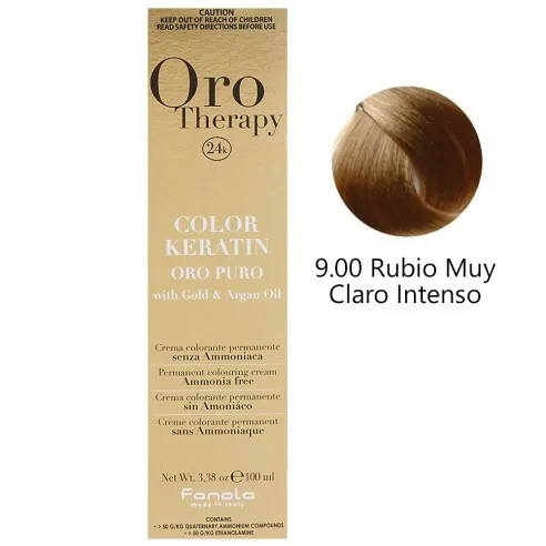 Fanola - Tinte Oro Therapy 24k Color Queratina 9,00 Muito Claro Loiro Intenso 100 ml
