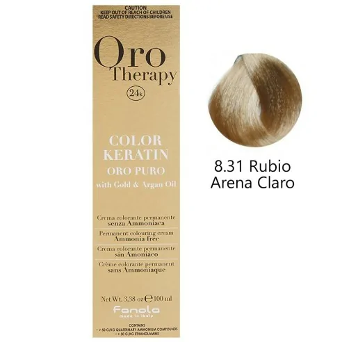 Fanola - Tinte Oro Therapy 24k Color Keratin 8.31 Biondo Sabbia Chiaro 100 ml