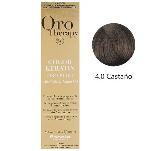 Fanola - Tinte Oro Therapy 24k Color Queratina 4.0 Castanha 100 ml