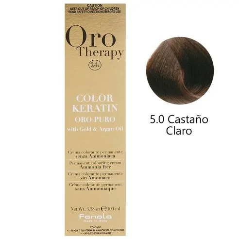 Fanola - Tinte Oro Therapy 24k Color Keratin 5.0 Marrone Chiaro 100 ml