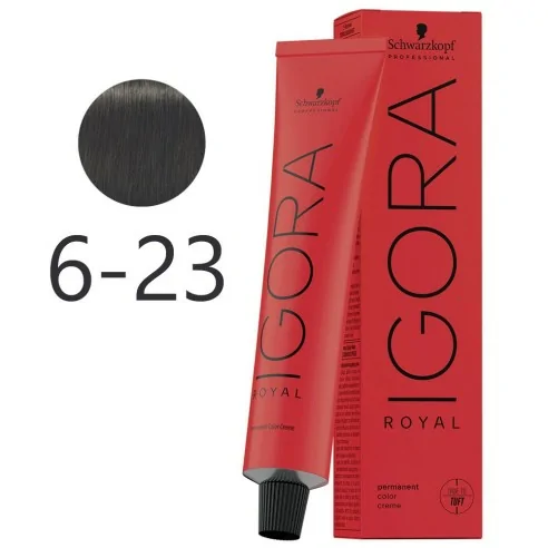 Schwarzkopf - Tintura Permanente Igora Royal 6-23 Fumo Opaco Biondo Scuro 60 ml